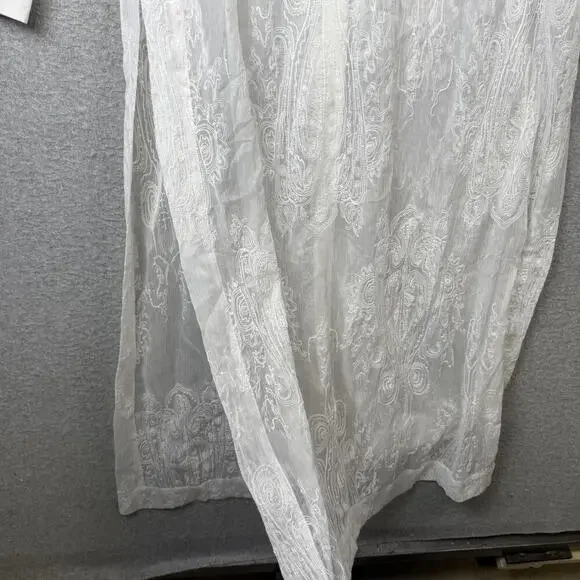 Chicos Women's Size One Size White Lace Detail Button Down 3/4 Sleeve Duster - Picture 7 of 9